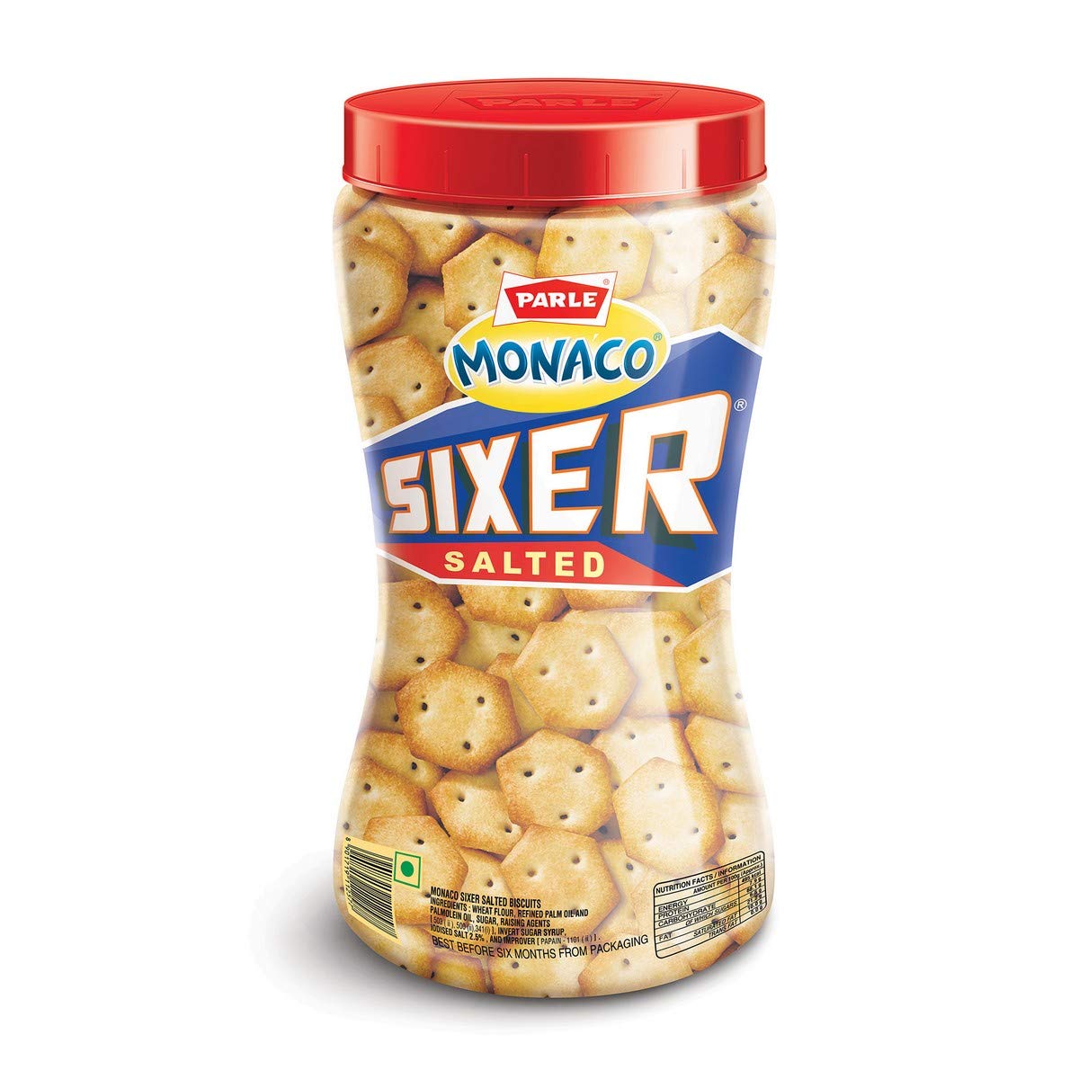 Parle Sixer Biscuit - Salted 200 Gram Bottle