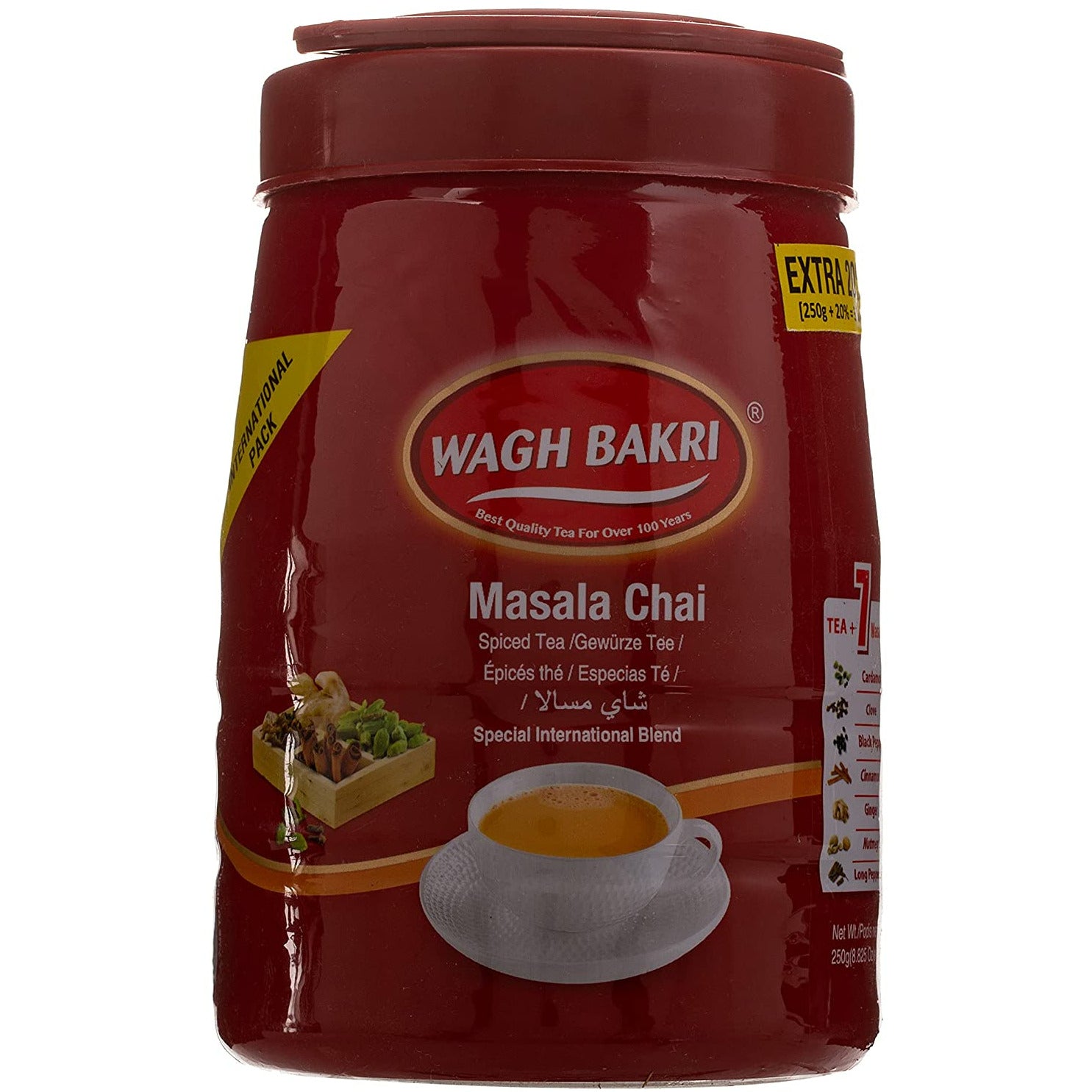 Wagh Bakri Masala Tea 250 Gram Jar